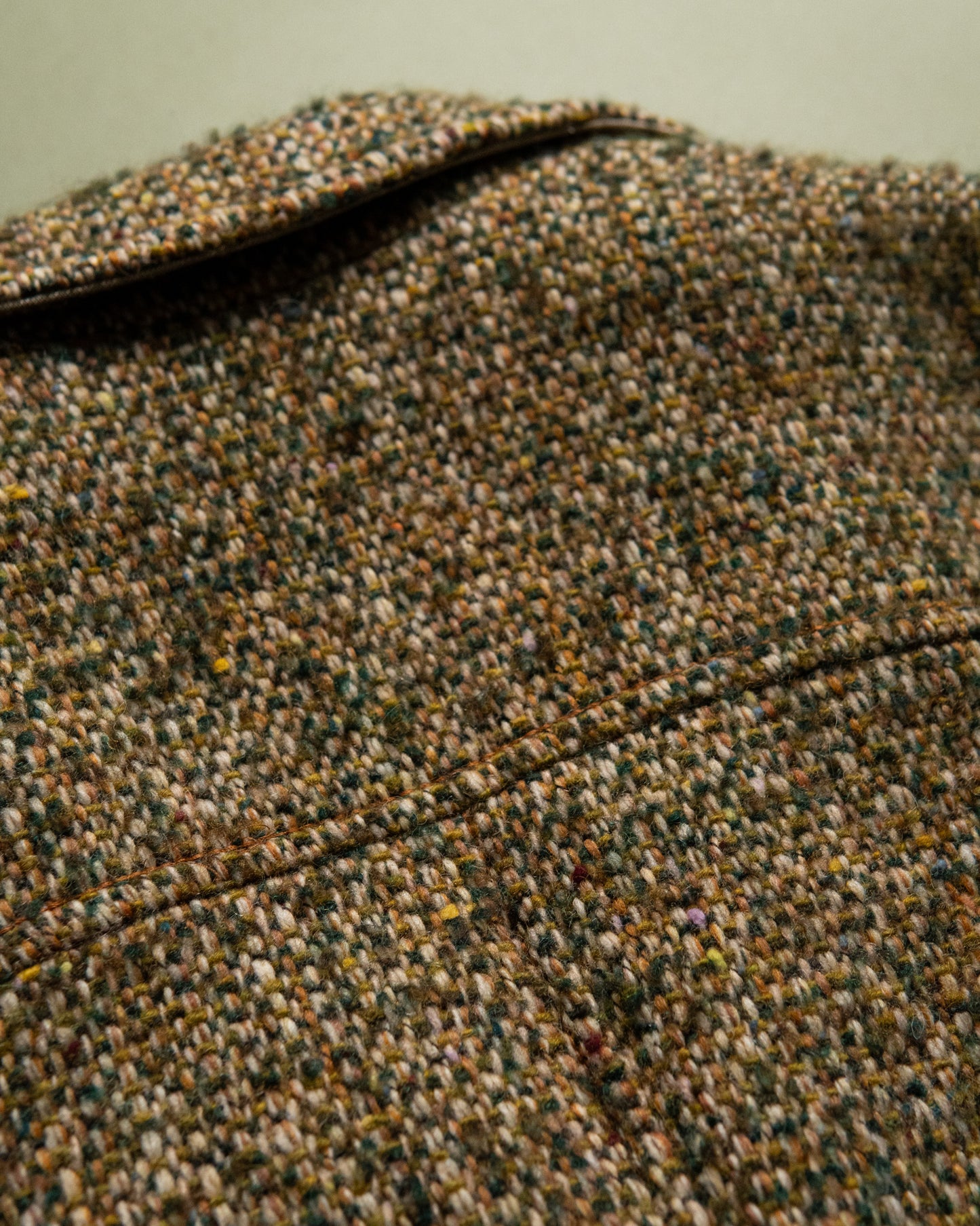 Leather-Belted Tweed Coat Made in France
