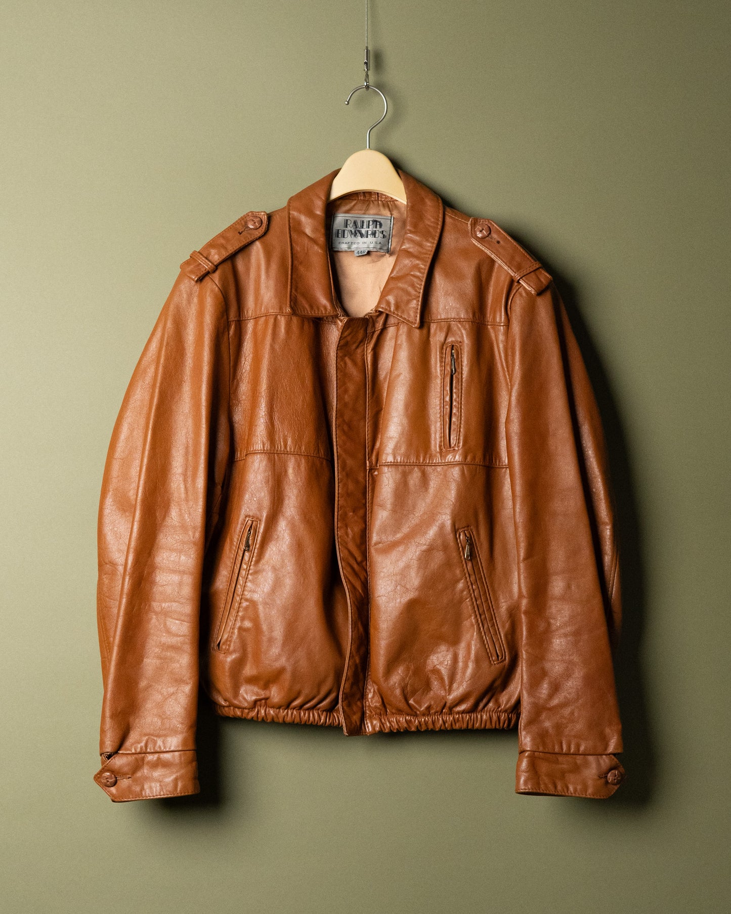Zip-Up Leather Jacket Made in U.S.A.