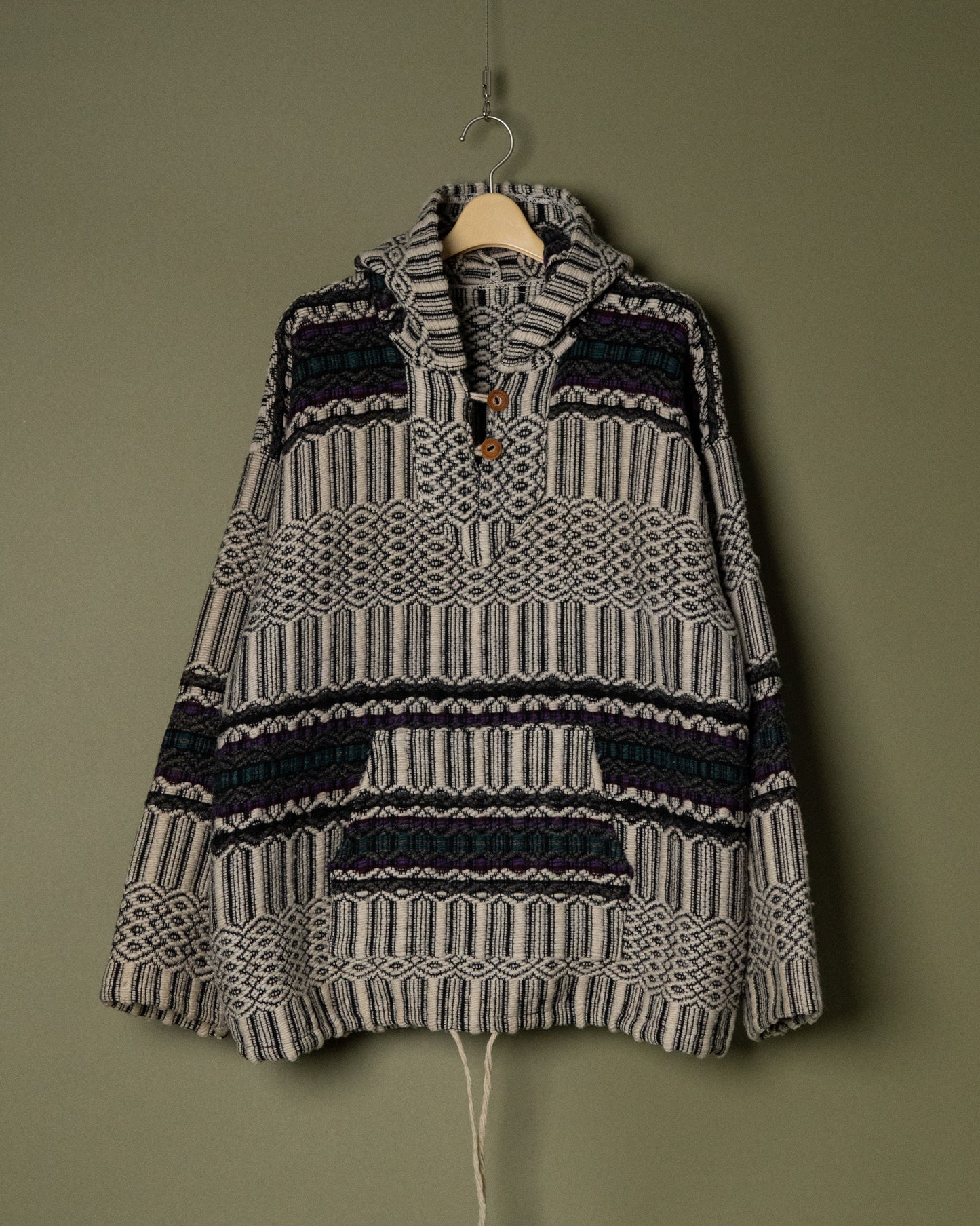 Handwoven Ethnic Textile Hooded Jacket