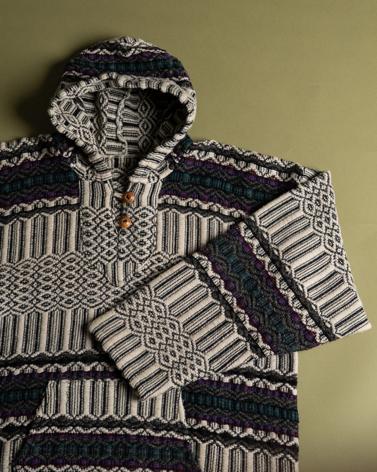 Handwoven Ethnic Textile Hooded Jacket