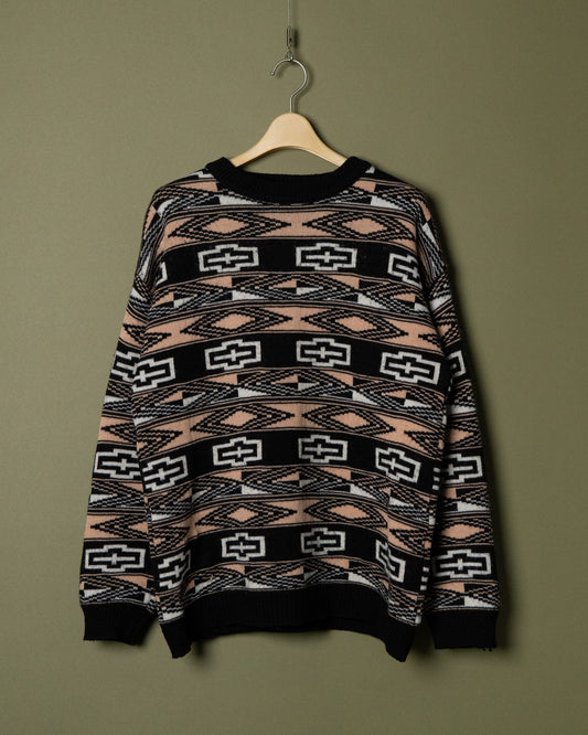 Belgian Geometric Pattern Knit Sweater