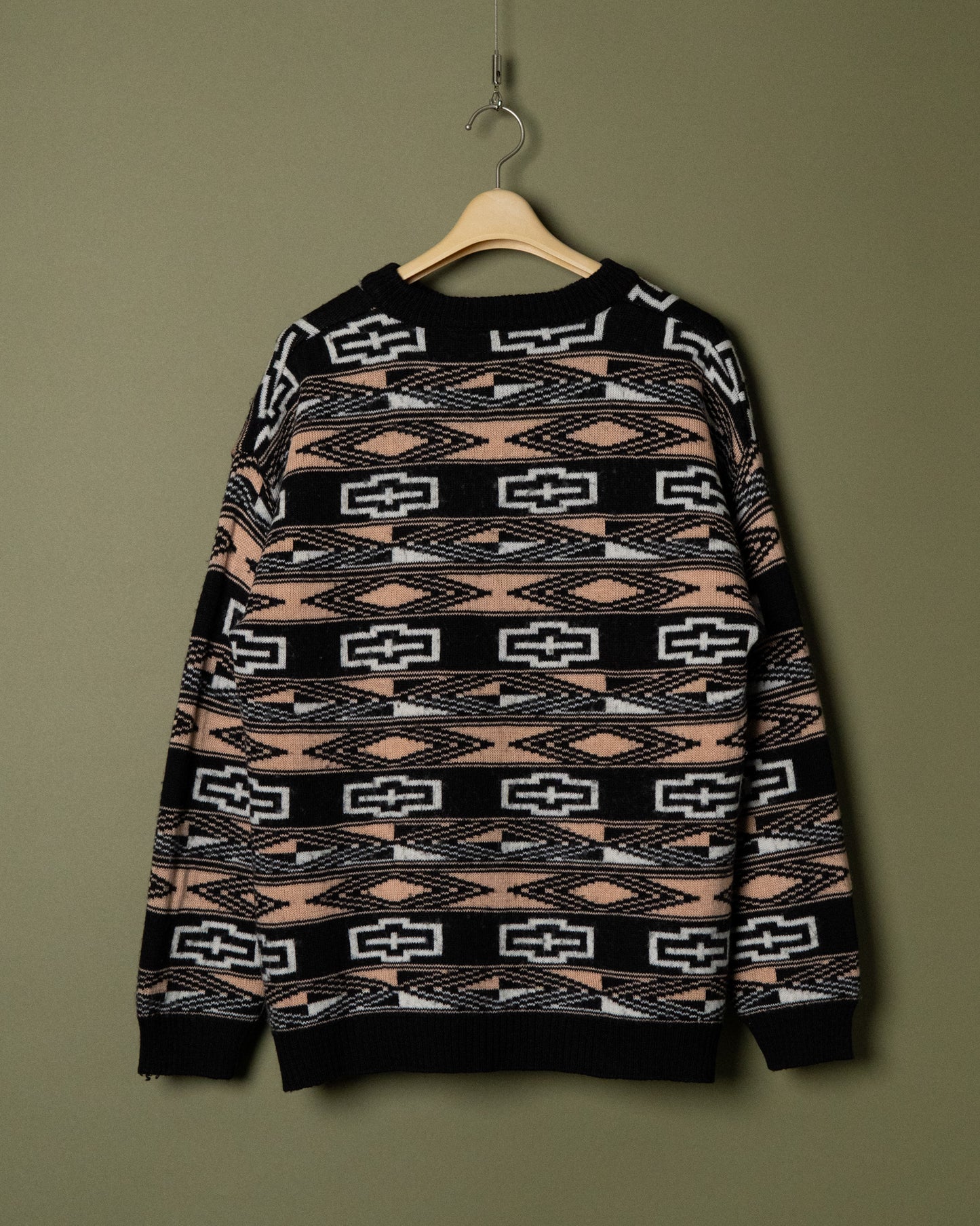 Belgian Geometric Pattern Knit Sweater