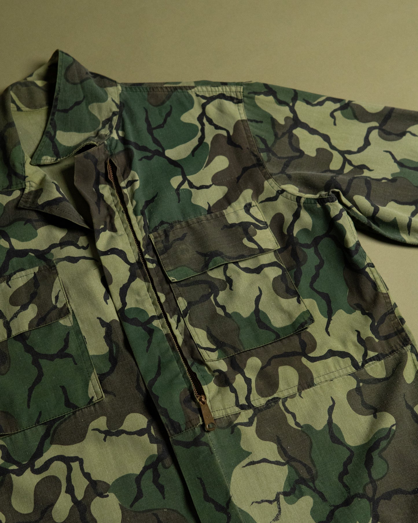 70s Thai Unidentified Military Camo Shirt Jacket