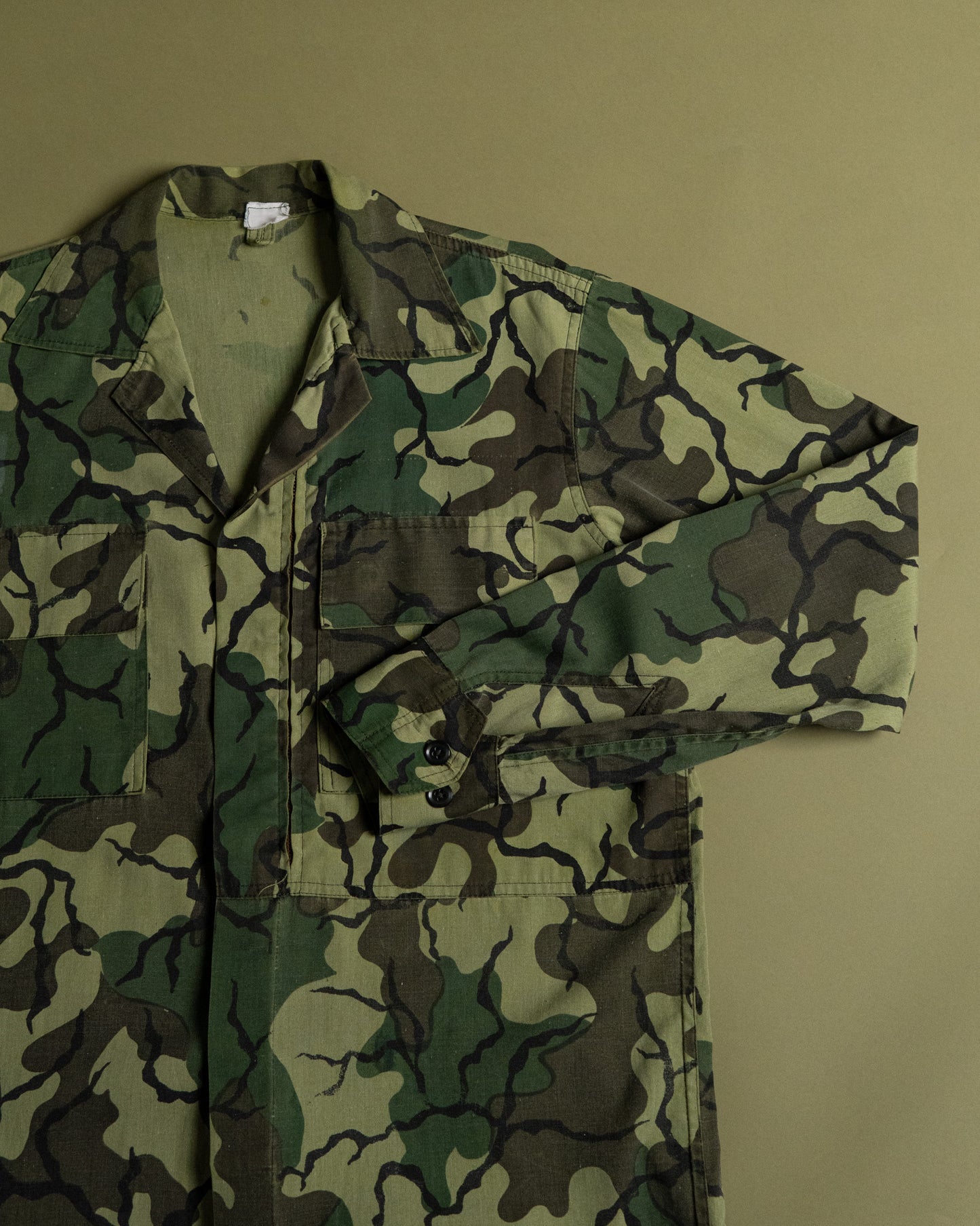 70s Thai Unidentified Military Camo Shirt Jacket