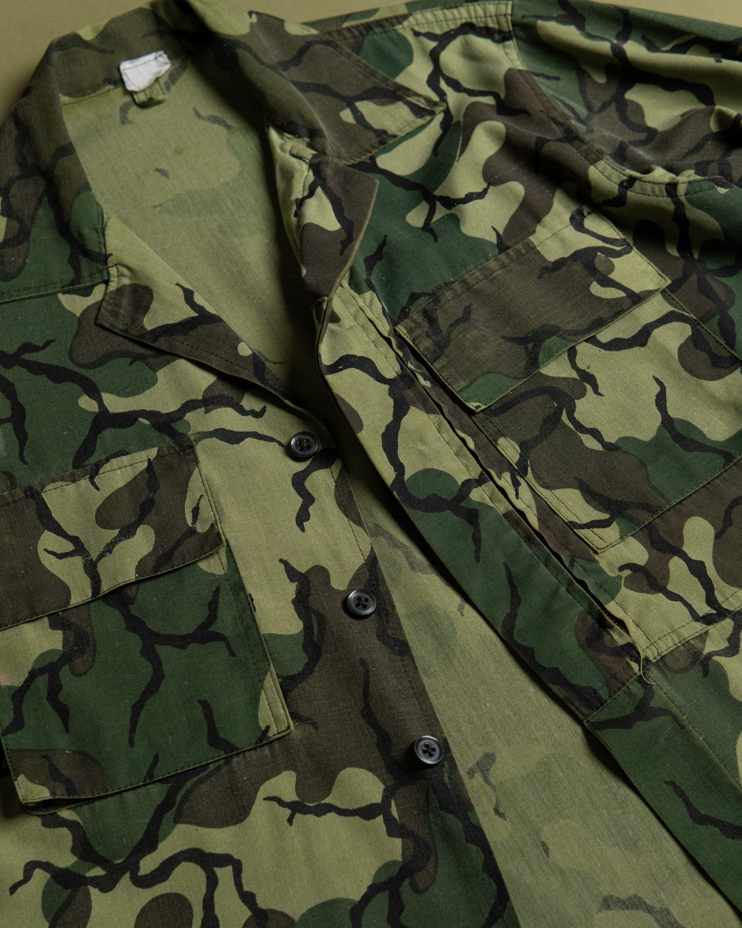 70s Thai Unidentified Military Camo Shirt Jacket