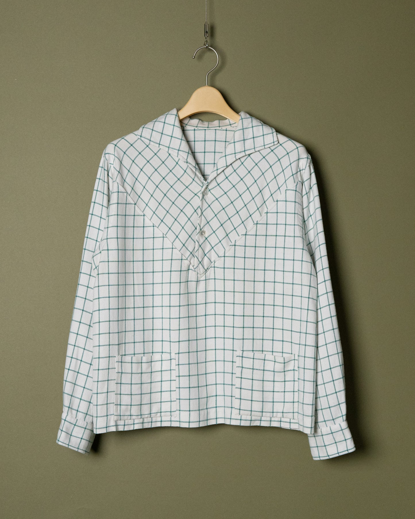Italian Collar Plaid Pullover Shirt