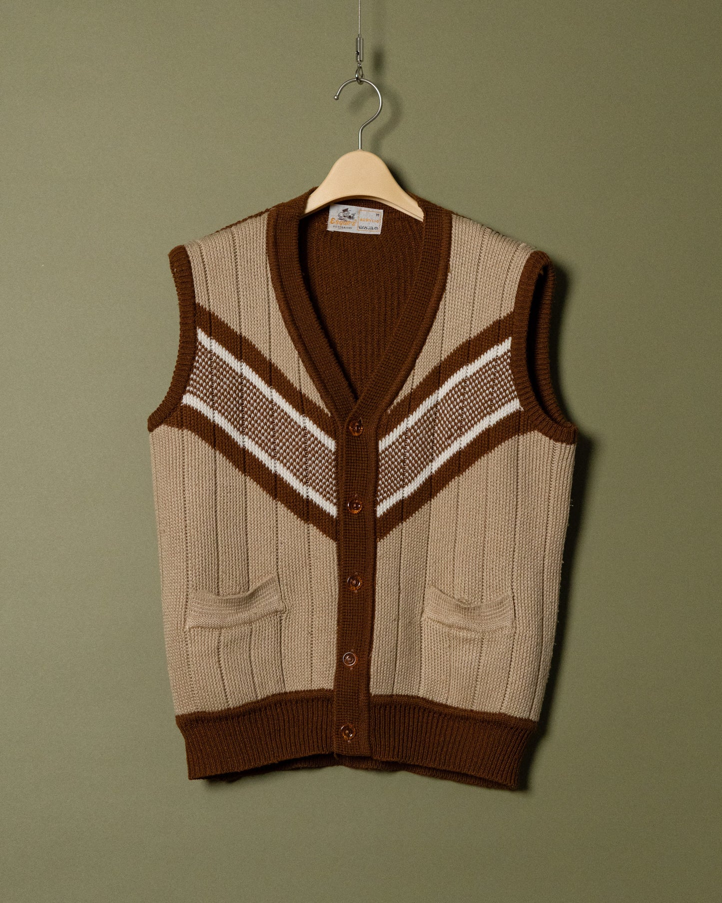 70s Chevron Knit Vest