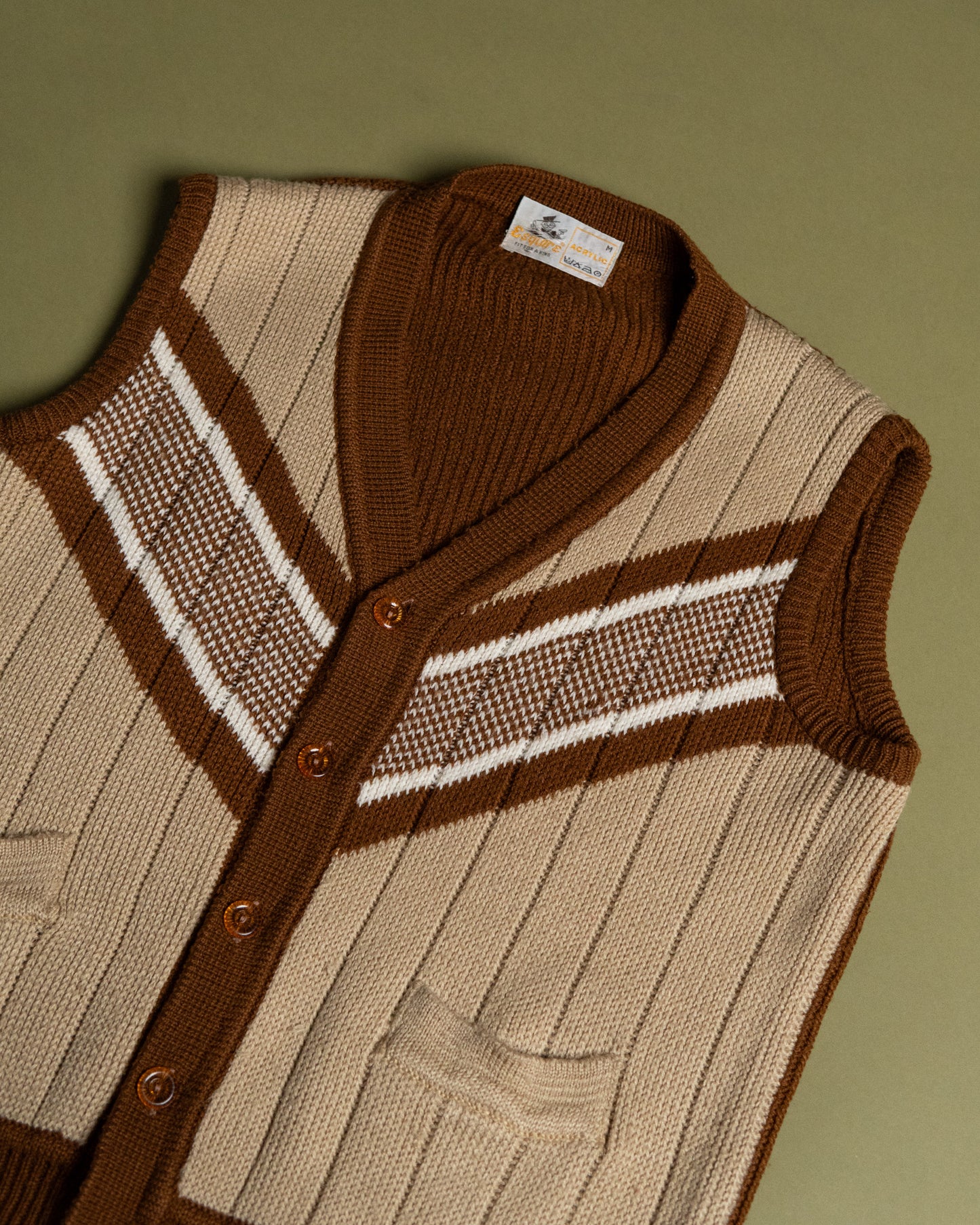70s Chevron Knit Vest