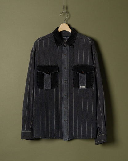 Pinstripe Corduroy Panel Shirt