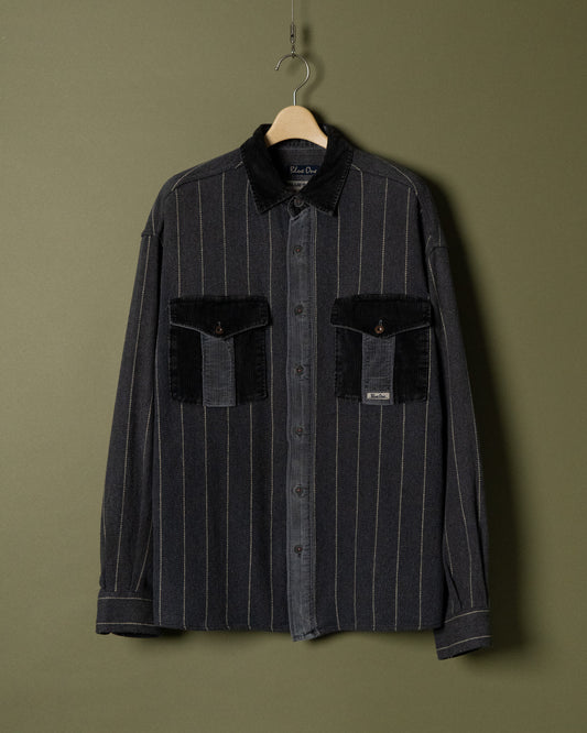 Pinstripe Corduroy Panel Shirt