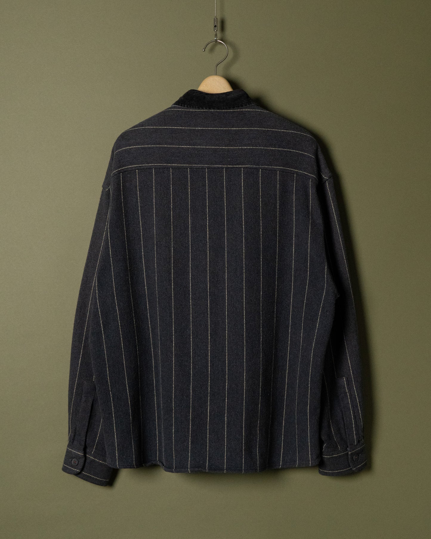 Pinstripe Corduroy Panel Shirt