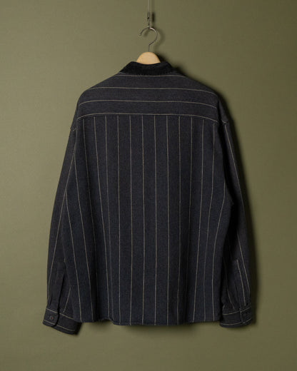 Pinstripe Corduroy Panel Shirt