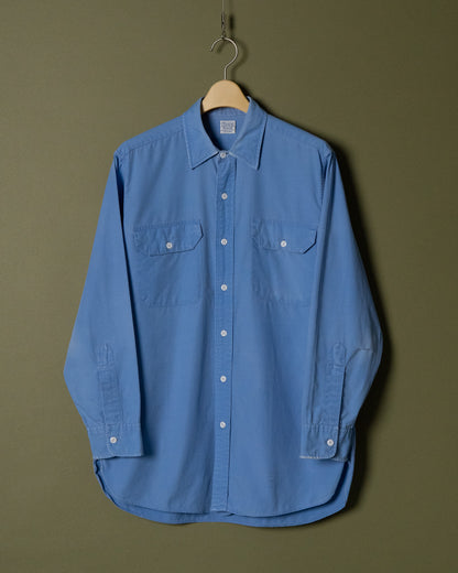 "Sears" Blue Poplin Work Shirt