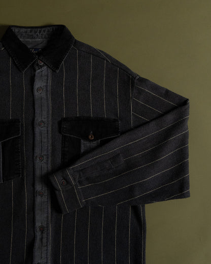 Pinstripe Corduroy Panel Shirt