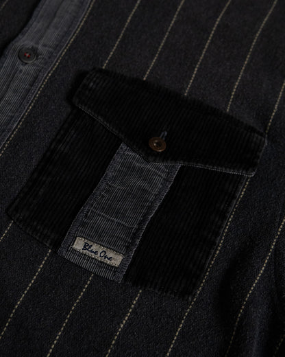 Pinstripe Corduroy Panel Shirt