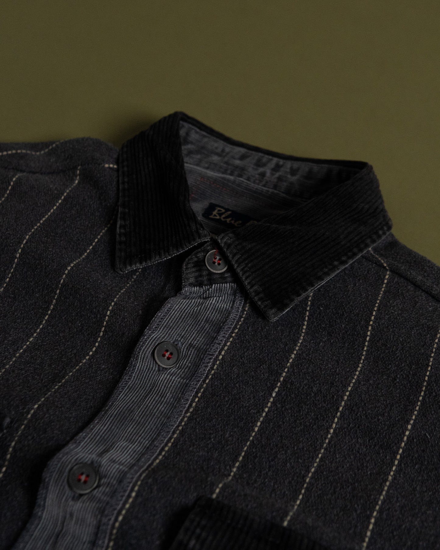 Pinstripe Corduroy Panel Shirt