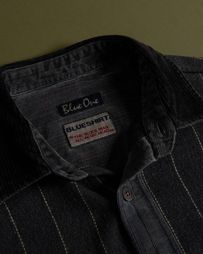 Pinstripe Corduroy Panel Shirt