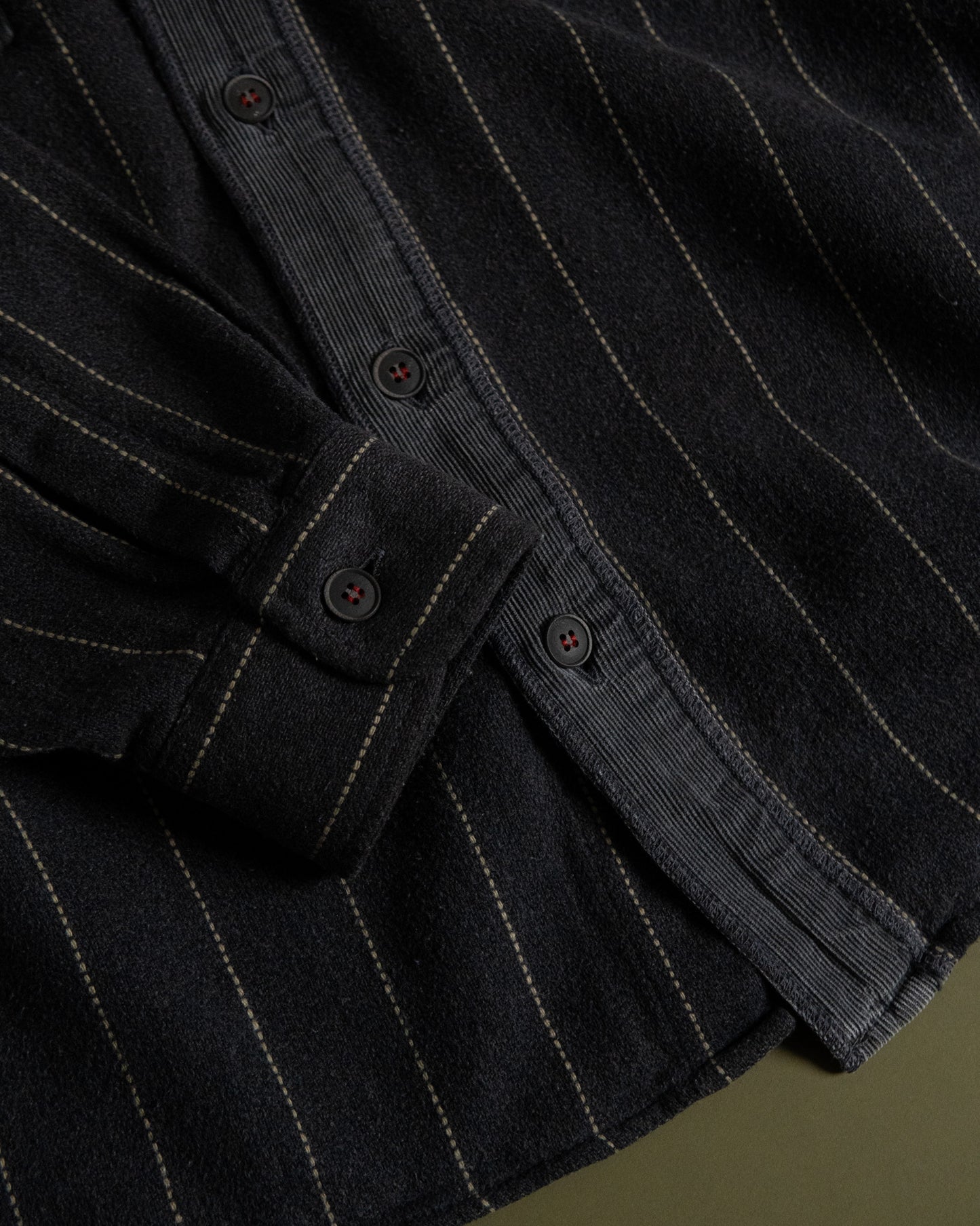 Pinstripe Corduroy Panel Shirt