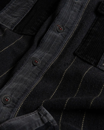 Pinstripe Corduroy Panel Shirt