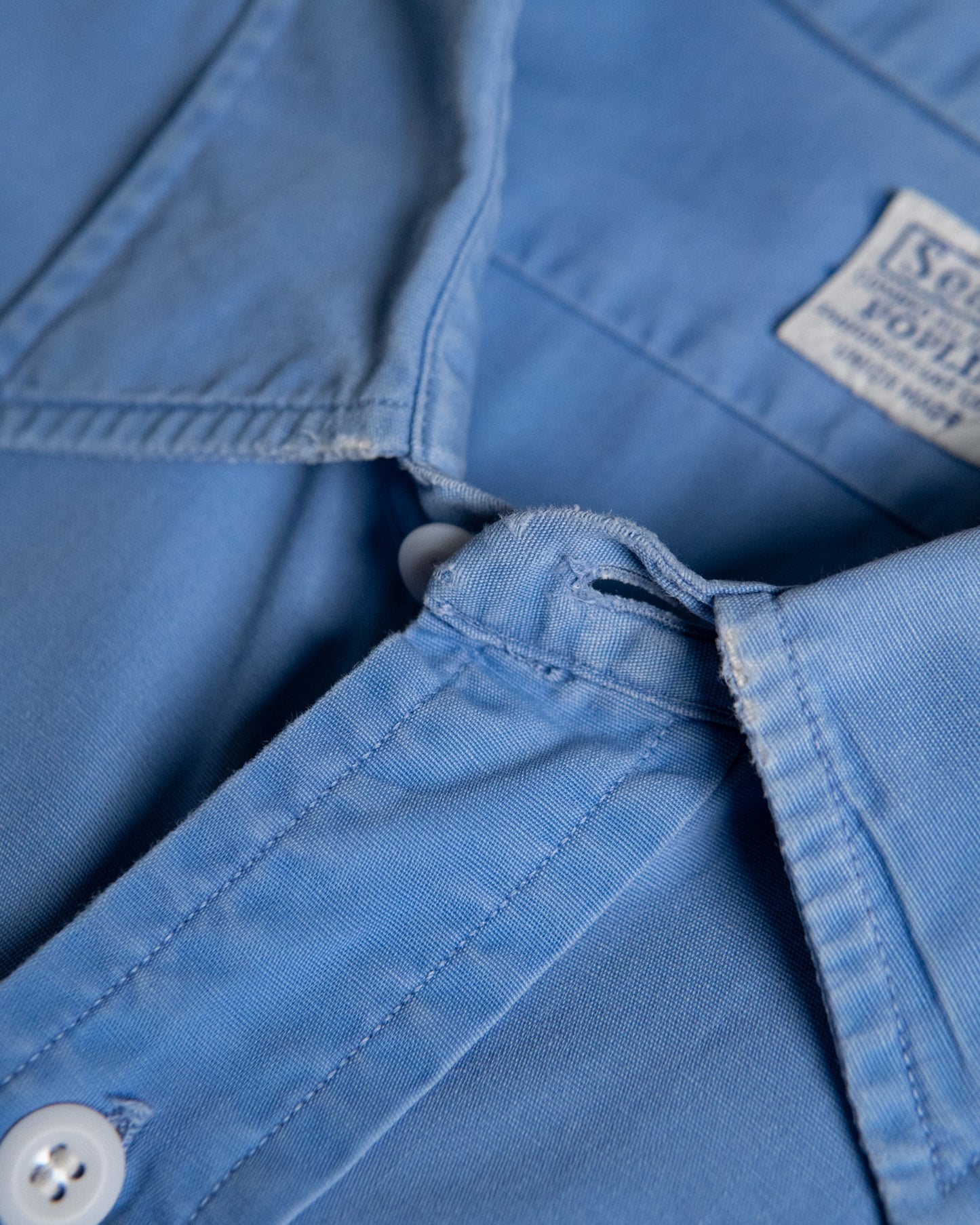 "Sears" Blue Poplin Work Shirt