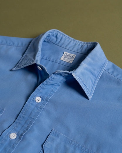 "Sears" Blue Poplin Work Shirt