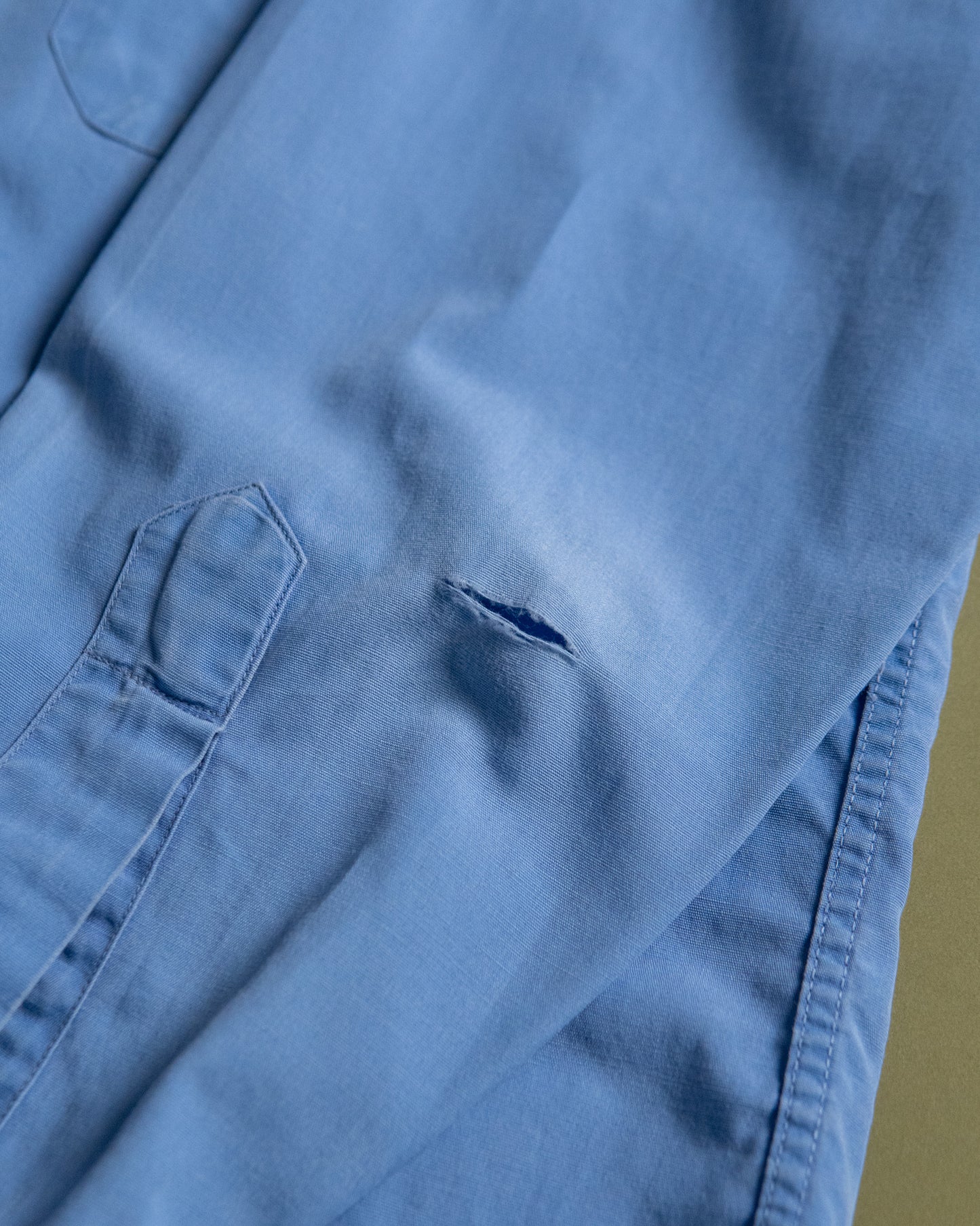 "Sears" Blue Poplin Work Shirt