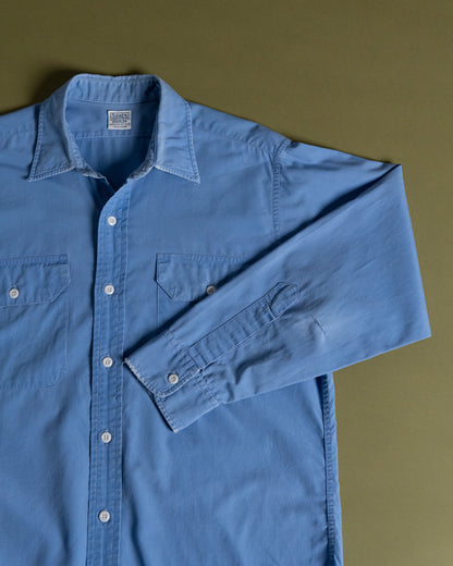 "Sears" Blue Poplin Work Shirt