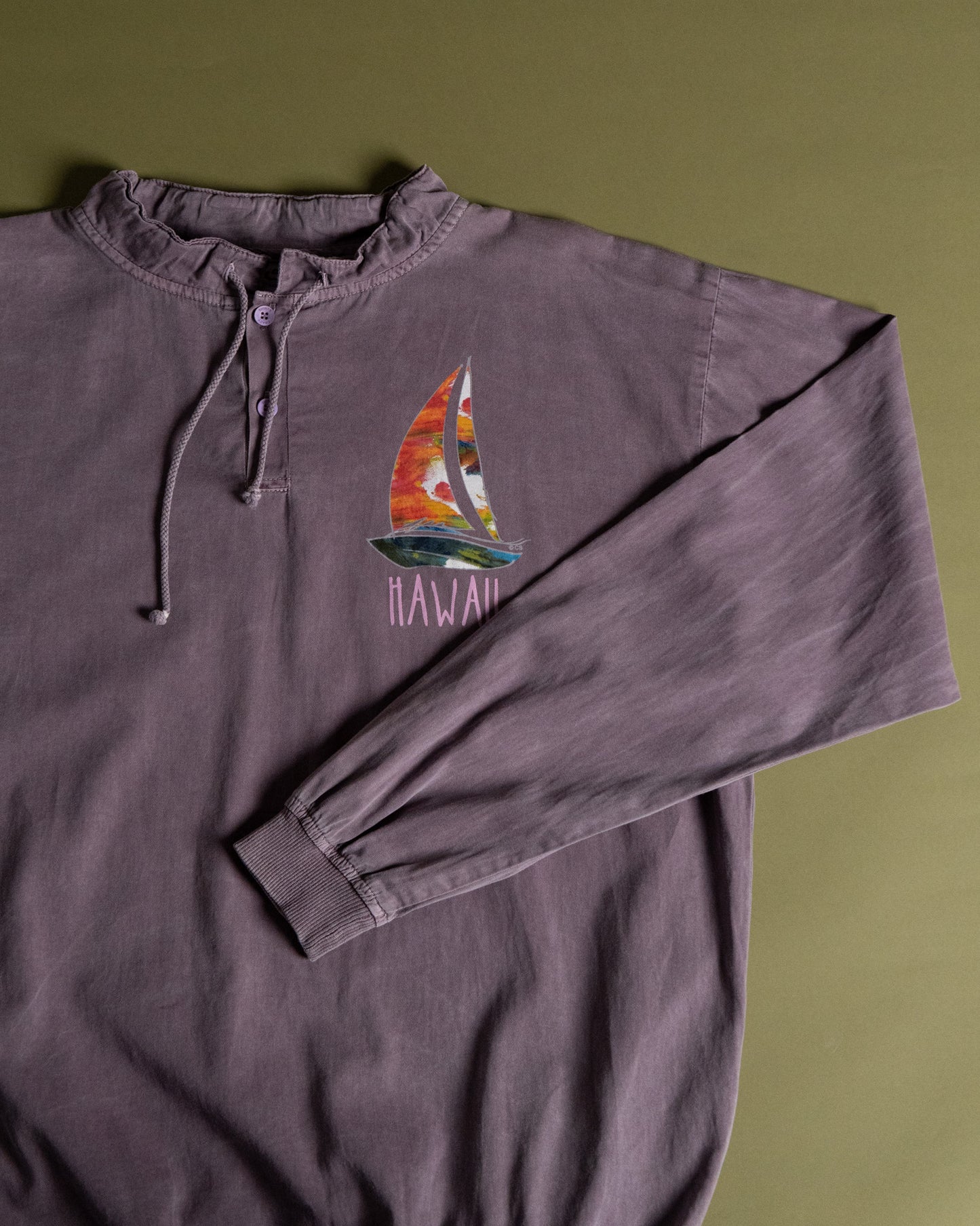 Wine Dyed Pullover Shirt